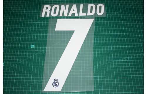 RONALDO #7 2016-2017 Player Size La Liga Blue Home Nameset Real Madrid
